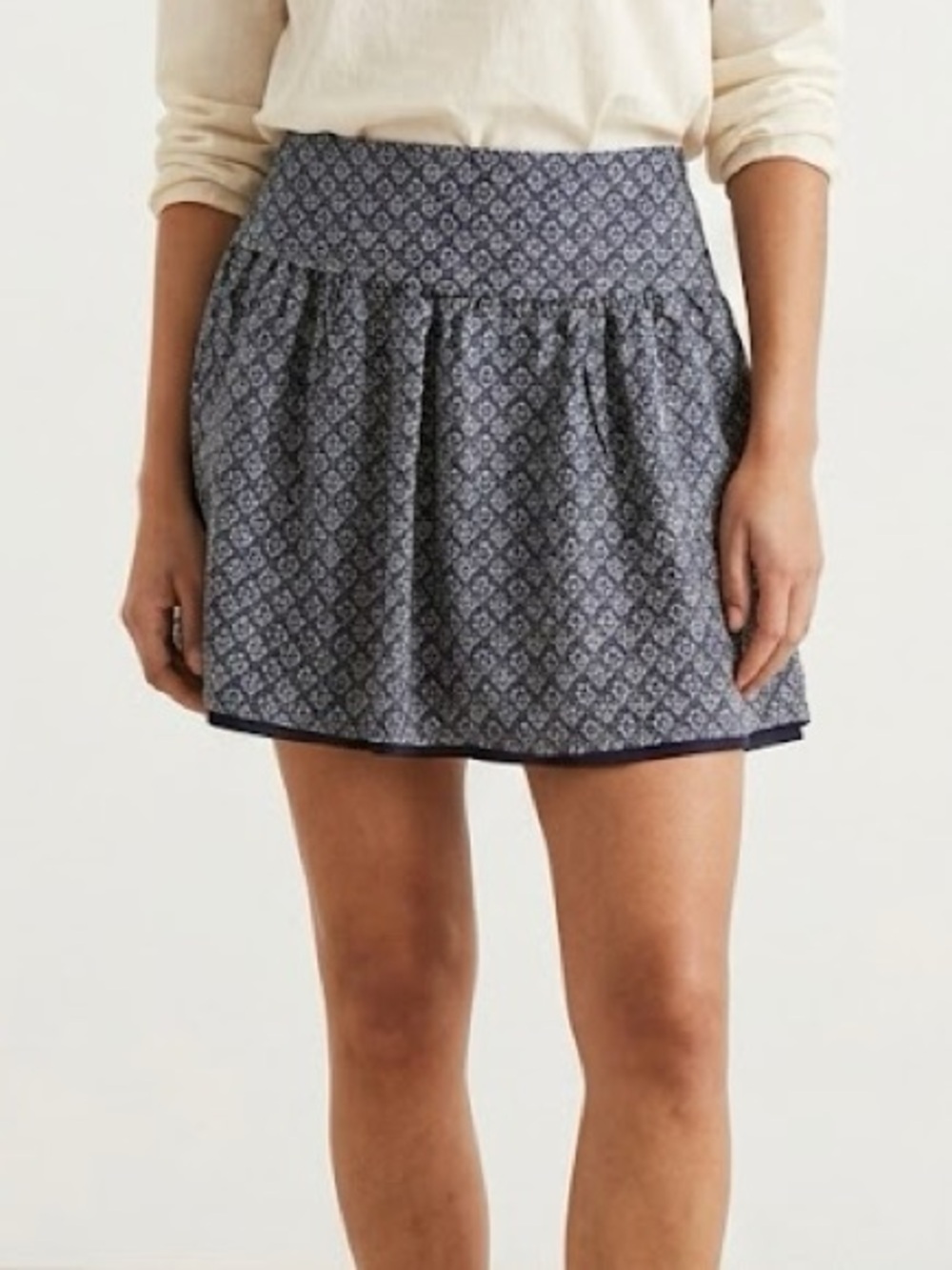 Madewell Nico 100% Silk Blue Geometric Mini Skirt 4